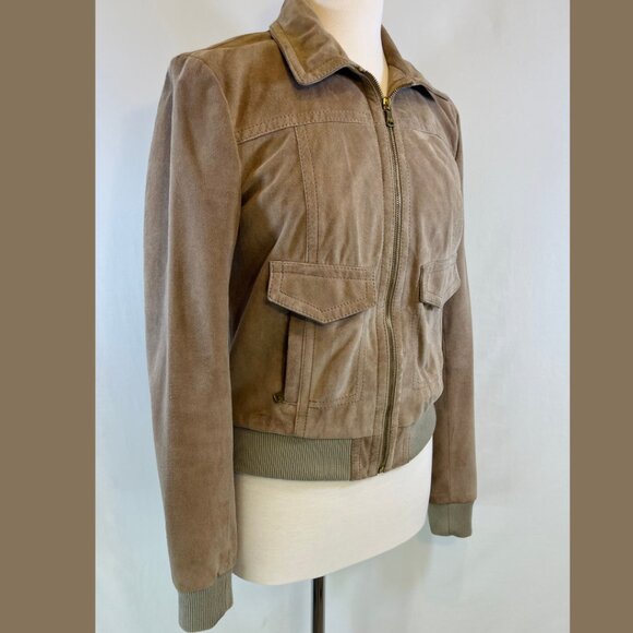 D&G Women's Tan Suede Bomber Style Jacket - Women Italian Size 44 - Picture 8 of 16